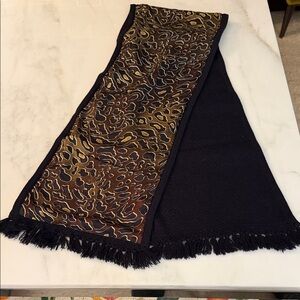 Tory Burch Leopard Pattern Scarf in Black and Brown